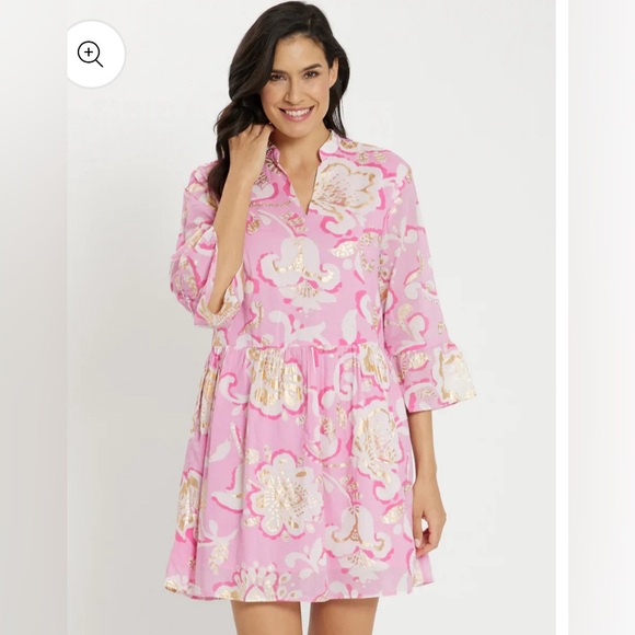 Gretchen Scott Designs Dresses & Skirts - NWT new Gretchen Scott Faith Cotton pink gold ruffle floral dress XS